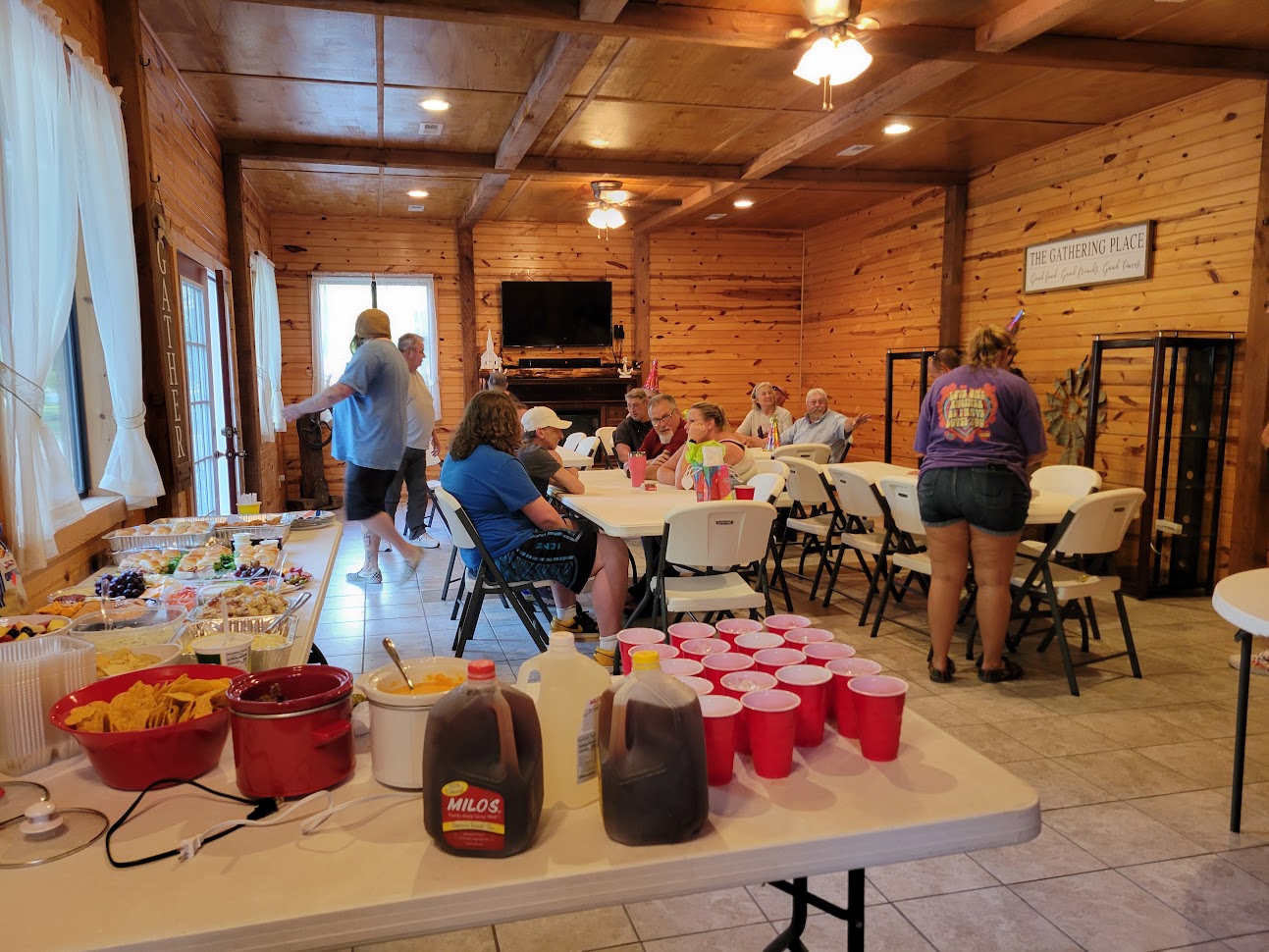 Family gathering at The Gathering Place near Weiss Lake
