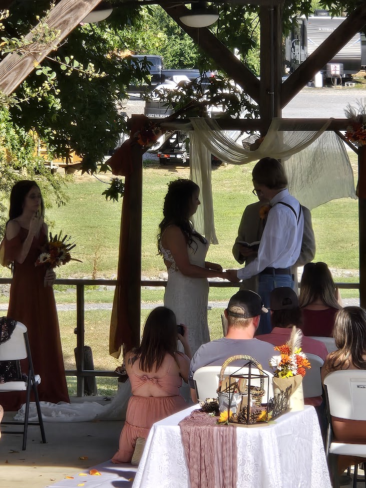 Pavilion wedding setup at Bay Springs Country Inn